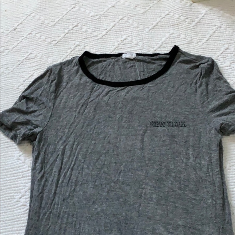 garage grey top with new york logo
